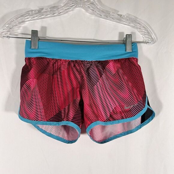 Nike Other - Nike Runnning Shorts Girls Small Pink Striped Drawstring Pull On Dri-Fit Lined